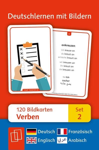 Verben: Set 2 - Deutsch, Englisch, Französisch und Arabisch