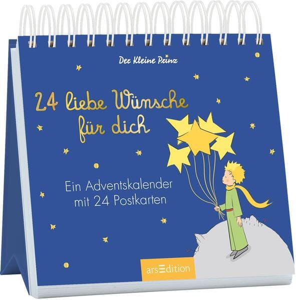 Postkarten-Adventskalender. Der Kleine Prinz. 24 liebe Wünsche für dich