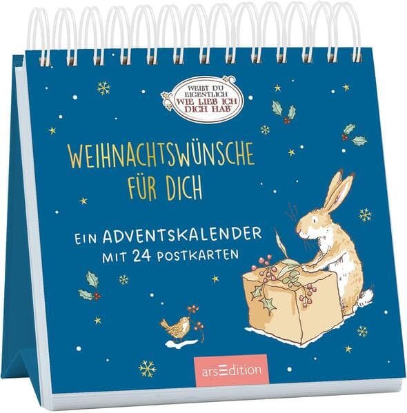 Postkarten-Adventskalender. Weißt du eigentlich, wie lieb ich dich hab? Weihnachtswünsche für dich