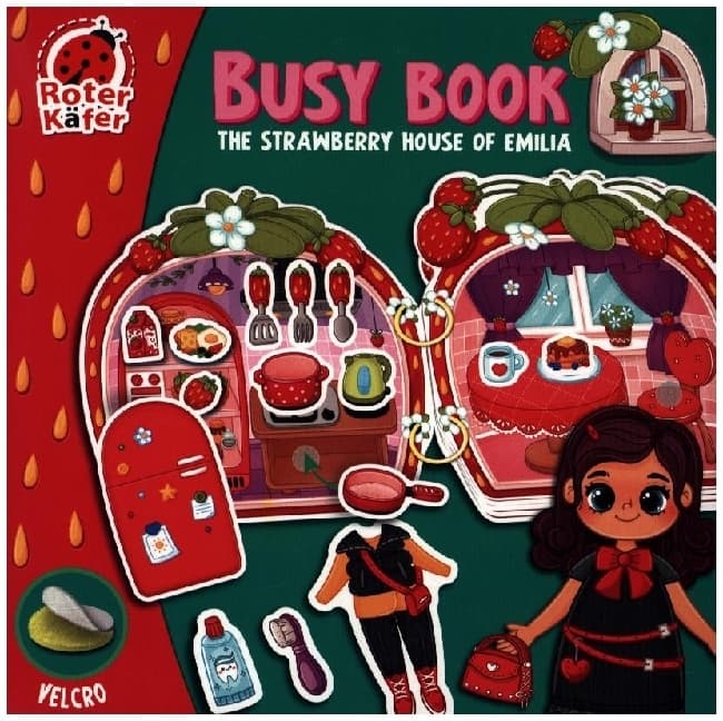 Lernspiel Roter Käfer Busy Book mit Klettverschluss Emilias Erdbeerhaus RK1170-01