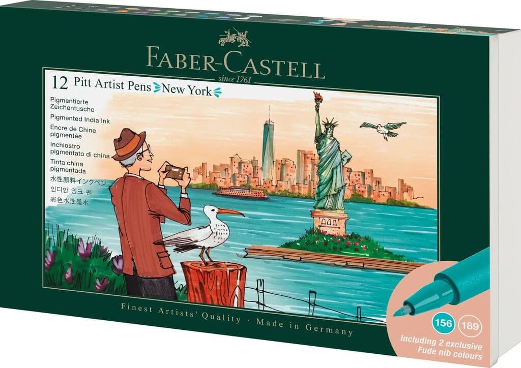 Faber-Castell Tuschestift Pitt Artist Pen, 12er Geschenk Set New York