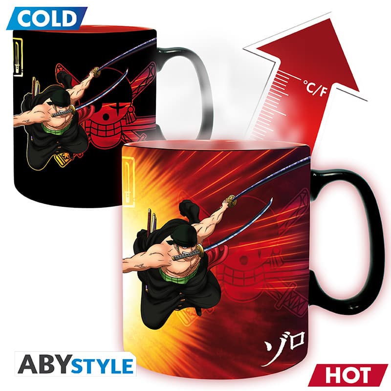 ONE PIECE - Mug Heat Change - 460ml - Zoro & Sanji - cardboard