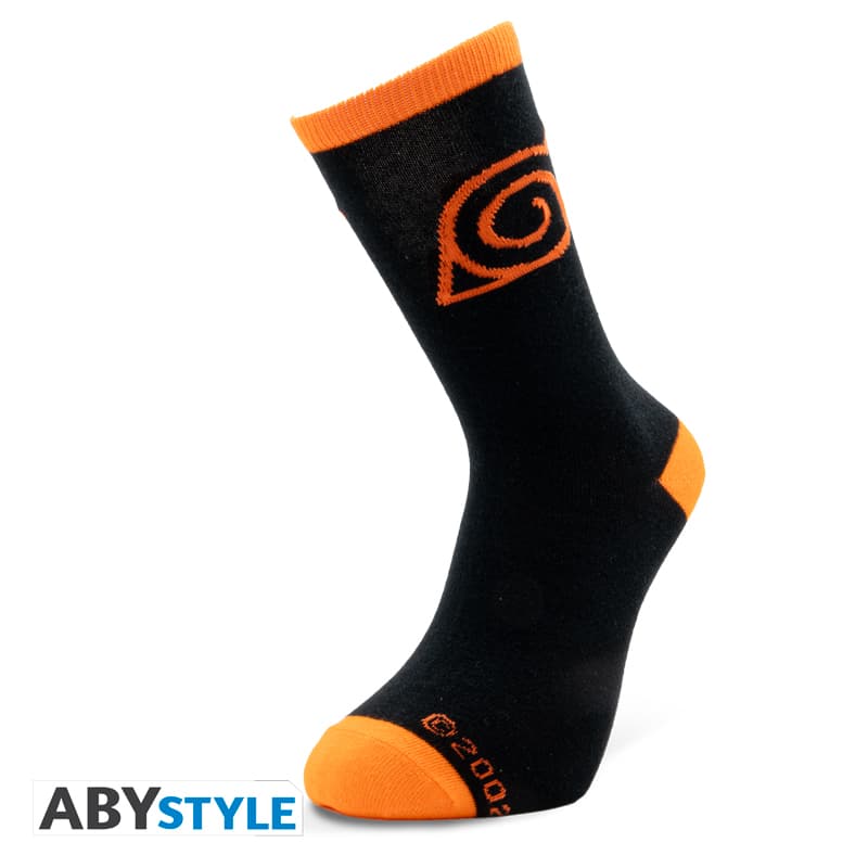 NARUTO SHIPPUDEN - Socks - Black & Orange - Konoha