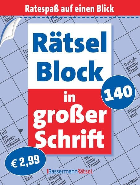 Rätselblock in großer Schrift 140