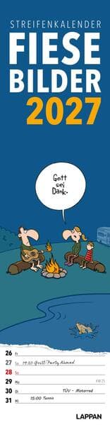 Fiese Bilder Streifenkalender 2027: Monatskalender für die Wand
