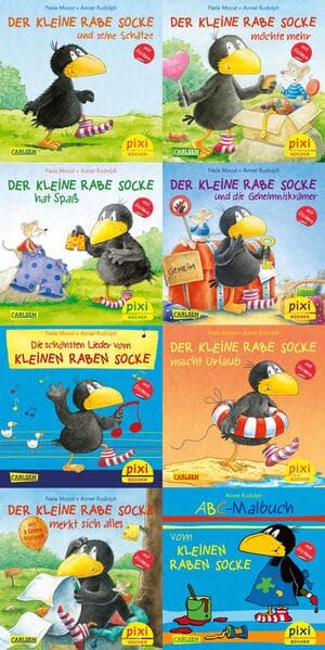 Pixi-8er-Set 193: Der kleine Rabe Socke mit Stickern (8x1 Exemplar)