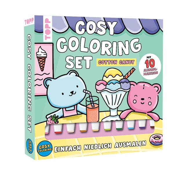 Cosy Coloring "Cotton Candy" Ausmalset - Einfach niedlich ausmalen