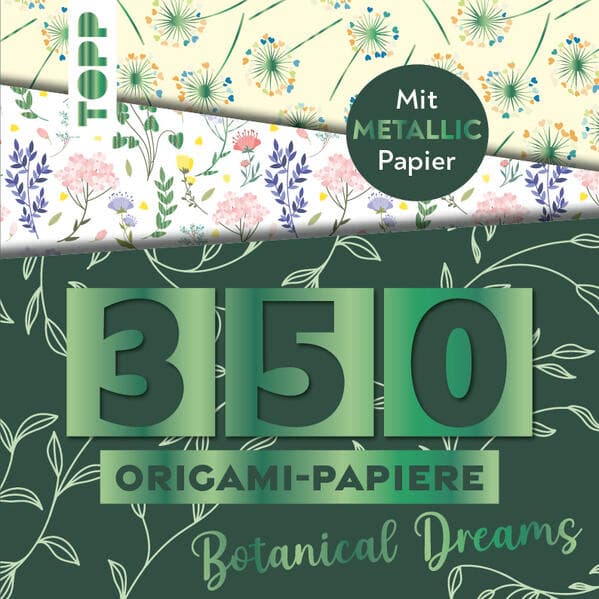 350 Origami-Block Florale Motive