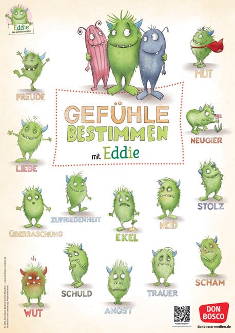 Das große Gefühle-Bestimmungsposter mit Eddie, dem Gefühlemonster