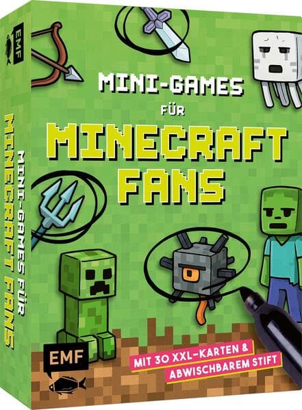 Kartenspiel: Mini-Games für Minecraft-Fans - mit abwischbarem Stift