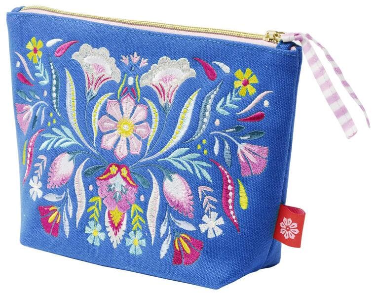 Fiesta del Sol Accessoirestasche bestickt, 18 x 24 cm, Königsblau