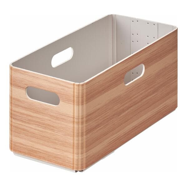 KiiNi Box S - Aufbewahrungsbox in Holzoptik (hellbraun)
