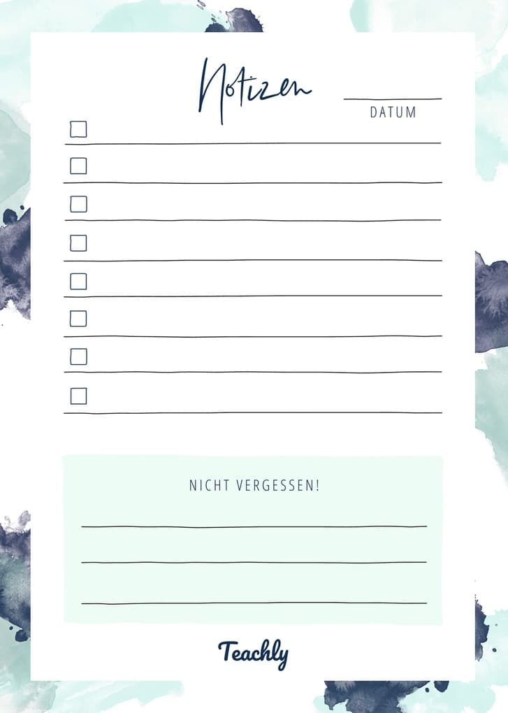 Teachly Notizblock A6, 50 Blatt, Mint