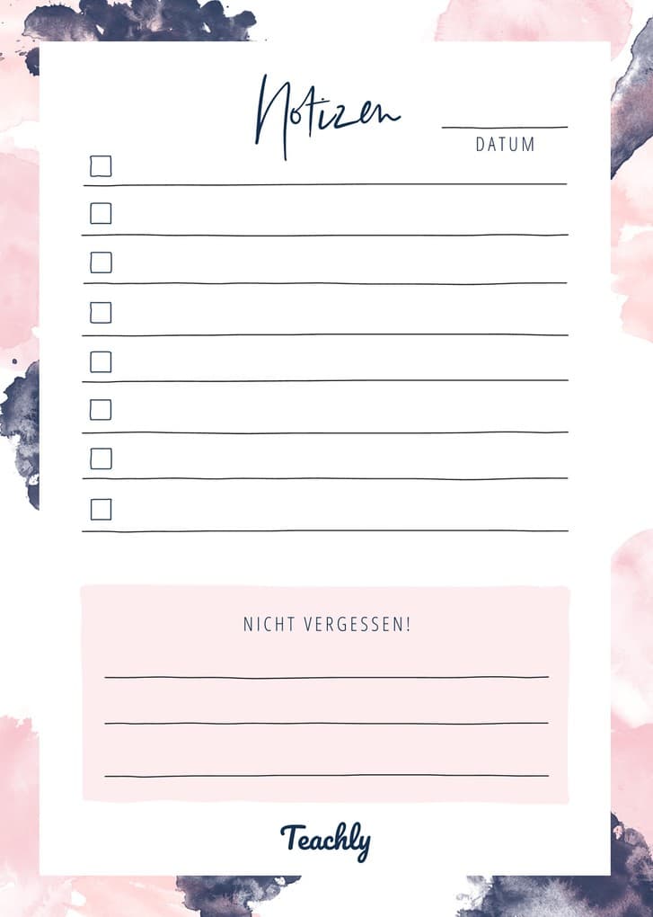 Teachly Notizblock A6, 50 Blatt, Rose