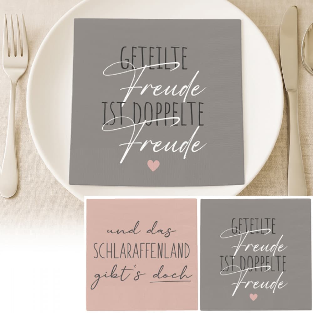 Servietten, Sprueche4, 20er Pack, 2-fach sortiert