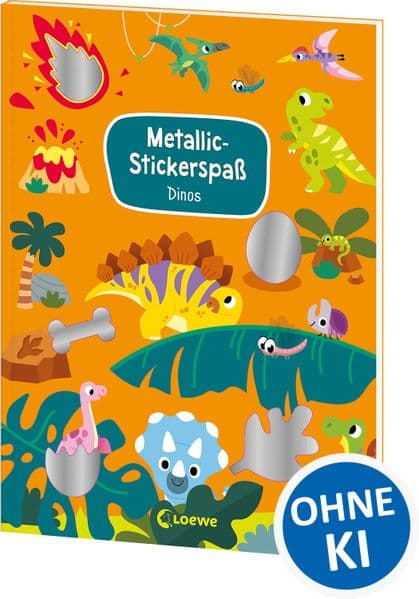 Metallic-Stickerspaß - Dinos: Abwechslungsreiche Rätsel und Ausmalbilder für Kinder ab 5 Jahren- Mit mehr als 45 coolen Metallicstickern