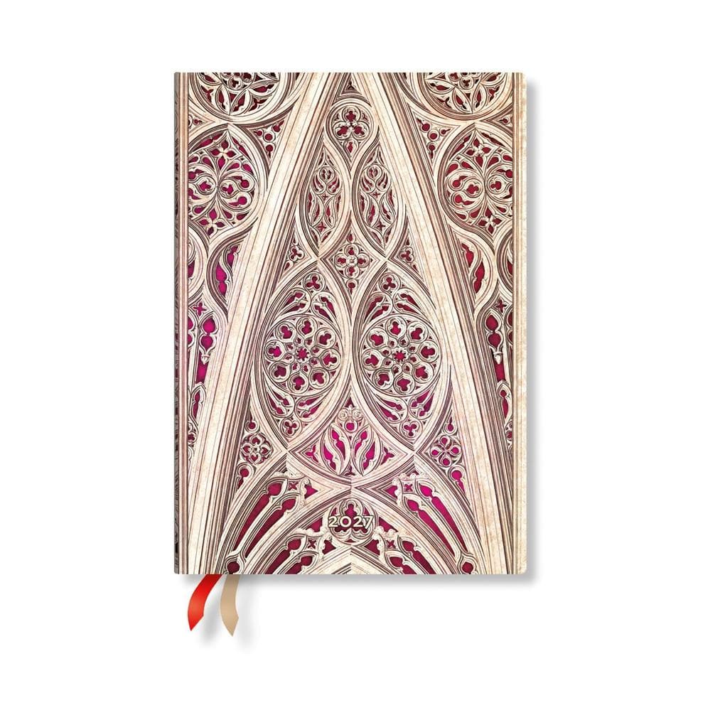 2027 Vault of the Milan Cathedral (Burgundy) MIDI Vertical Softcover 12-Month Weekly Planner, 176pg, 100gsm by Paperblanks (Duomo Di Milano)