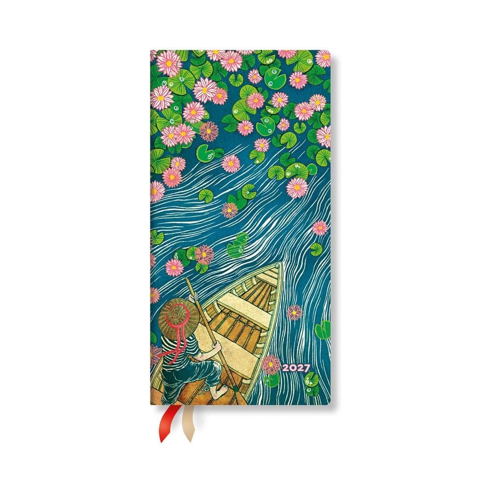 2027 Lotus River Slim Horizontal Hardcover 12-Month Weekly Planner, 160pg, 100gsm by Paperblanks (Living with Yuko)