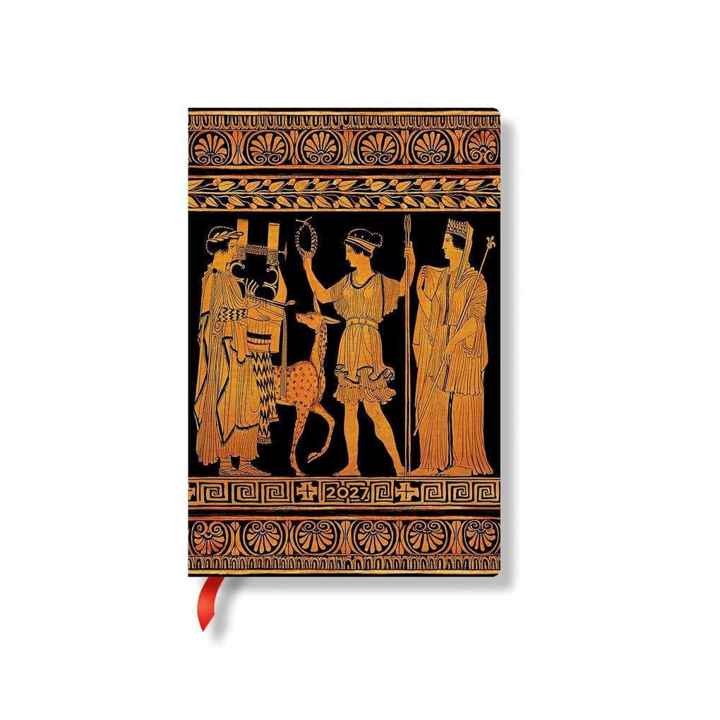 2027 Gathering of Deities Mini Horizontal Softcover 12-Month Weekly Planner, 176pg, 100gsm by Paperblanks (Ancient Greek Pottery)
