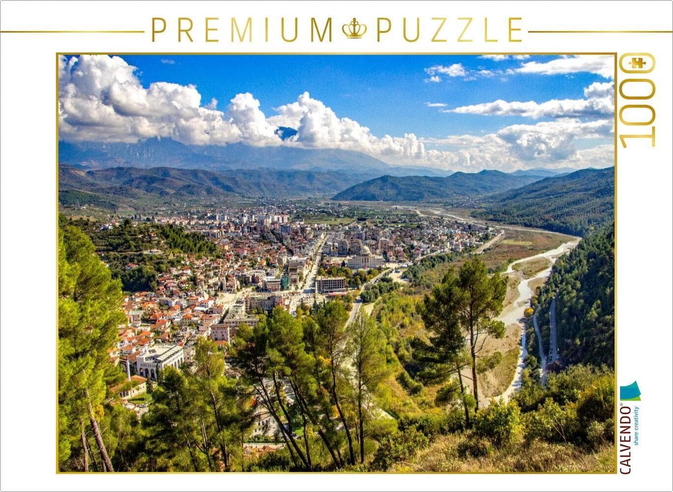 CALVENDO Puzzle Der Blick auf Berat von der Burg | 1000 Teile Lege-Größe 64x48cm Foto-Puzzle für glückliche Stunden