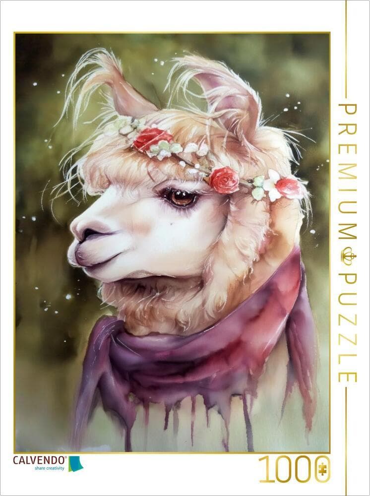 CALVENDO Puzzle Niedliches Alpaka | 1000 Teile Lege-Größe 64x48cm Foto-Puzzle für glückliche Stunden