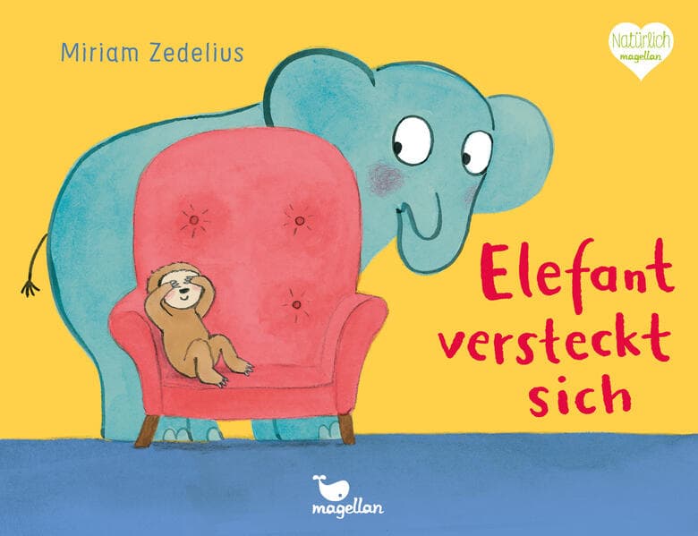 Elefant versteckt sich