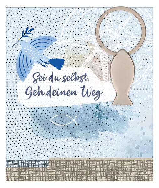 Fisch-Schlüsselanhänger aus silberfarbenem Metall