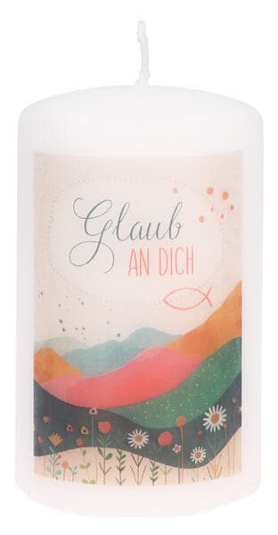Kleine Stumpenkerze "Glaube an Dich"