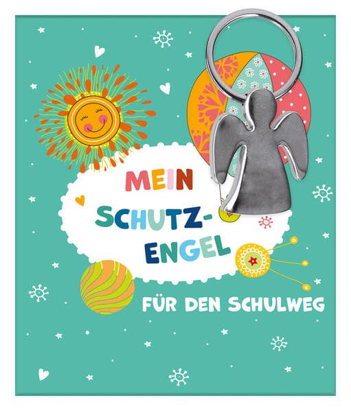 Engel-Schlüsselanhänger aus silberfarbenem Metall: Schutz auf dem Schulweg