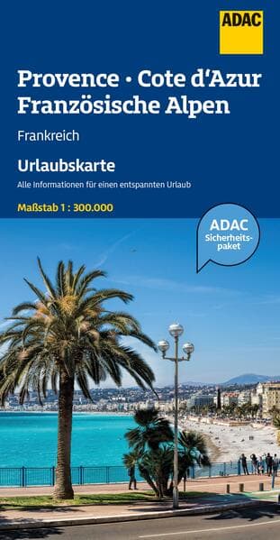 ADAC Urlaubskarte Provence, Französiche Alpen, Cote d'Azur 1:300.000