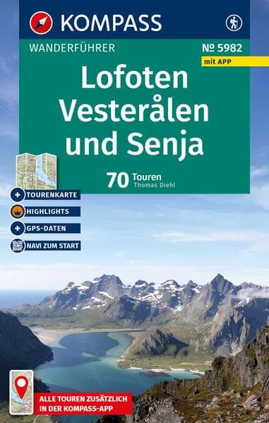 KOMPASS Wanderführer Lofoten, Vesterålen und Senja, 70 Touren mit Extra-Tourenkarte