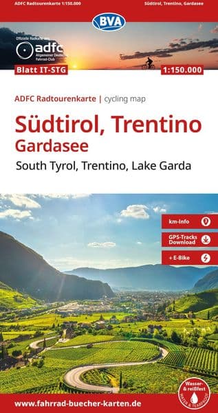 BVA ADFC Radtourenkarte Südtirol, Trentino, Gardasee 1:150.000