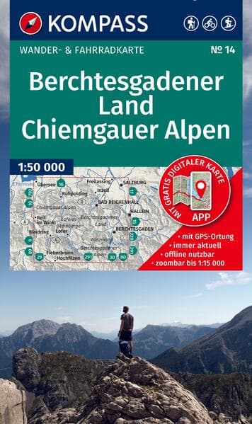 KOMPASS Wanderkarte 14 Berchtesgadener Land, Chiemgauer Alpen 1:50.000