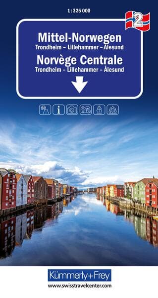 Kümmerly+Frey Regional-Strassenkarte 2 Mittel-Norwegen 1:325.000