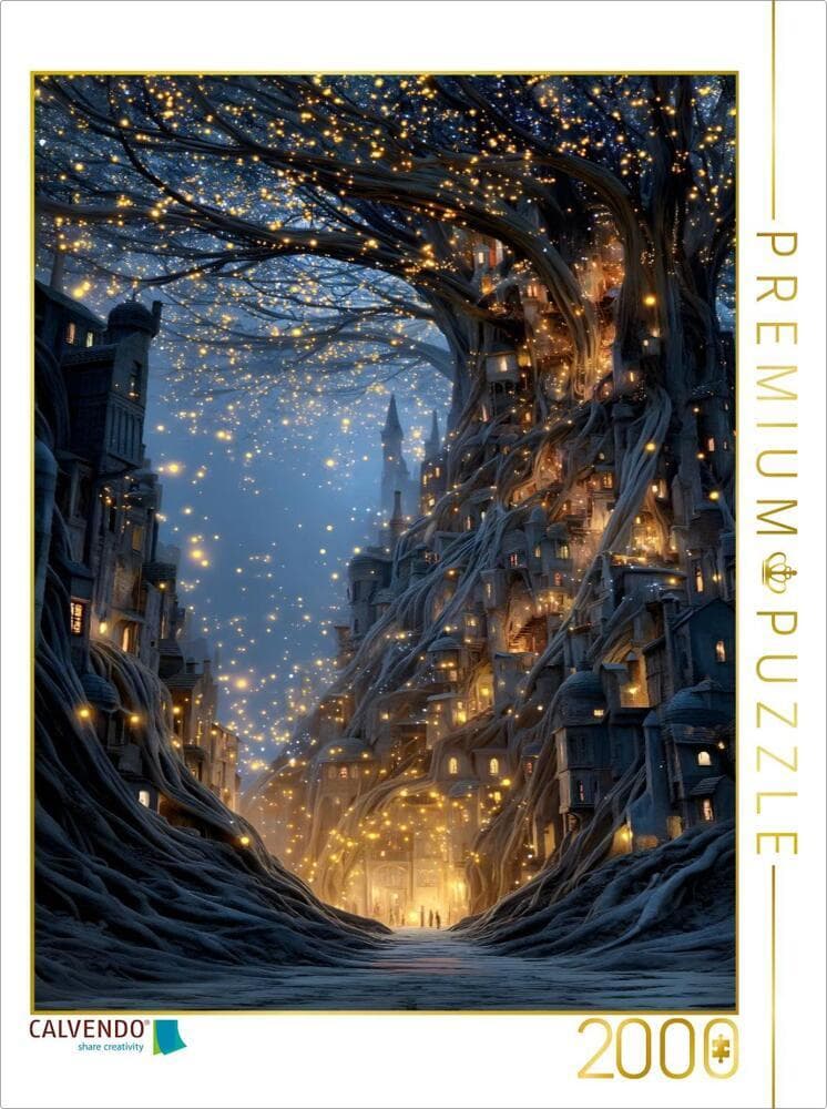 CALVENDO Puzzle Ein Motiv aus dem Kalender "Worlds Unwritten" | 2000 Teile Lege-Größe 90x67cm Foto-Puzzle für glückliche Stunden: Tief unter den Wurzeln eines alten Baumes schläft eine ganze Stadt.