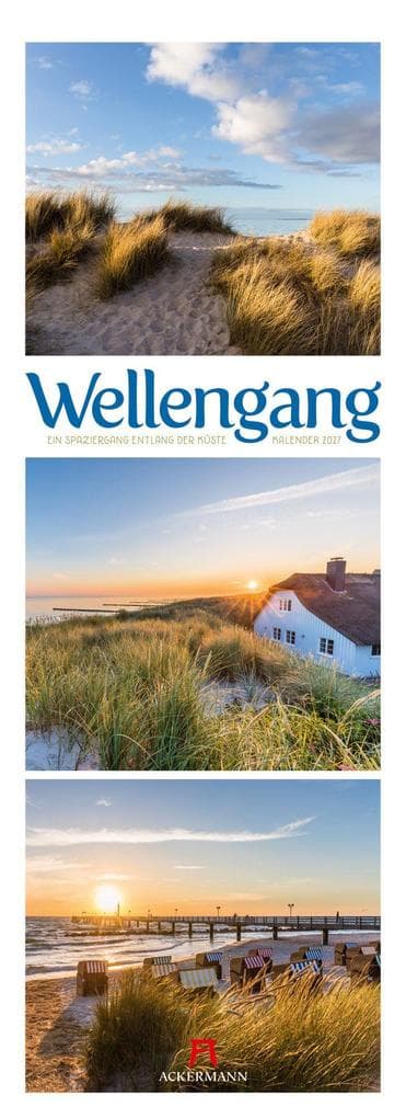 Wellengang Triplet-Kalender 2027 | Spaziergang entlang der Küste