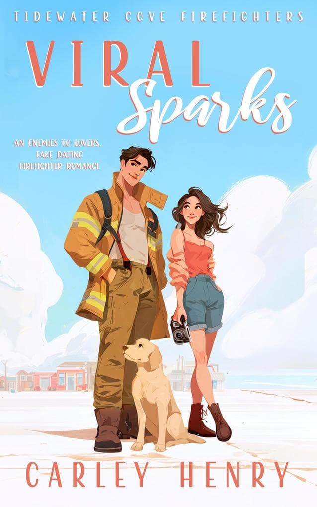 Viral Sparks: An Enemies-to-lovers Fake Dating Firefighter Romance (Tidewater Cove Firefighters, #1)