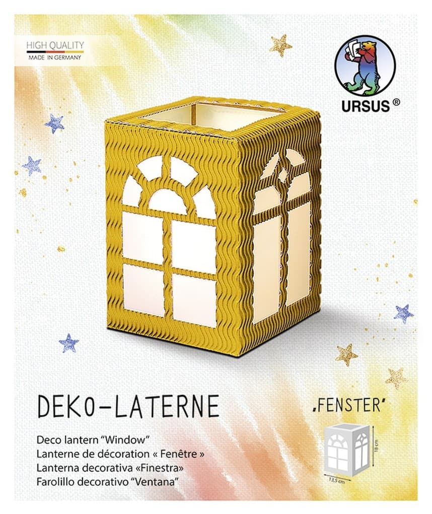 URSUS Laternenzeit Deko-Laterne "Fenster", sonnengelb