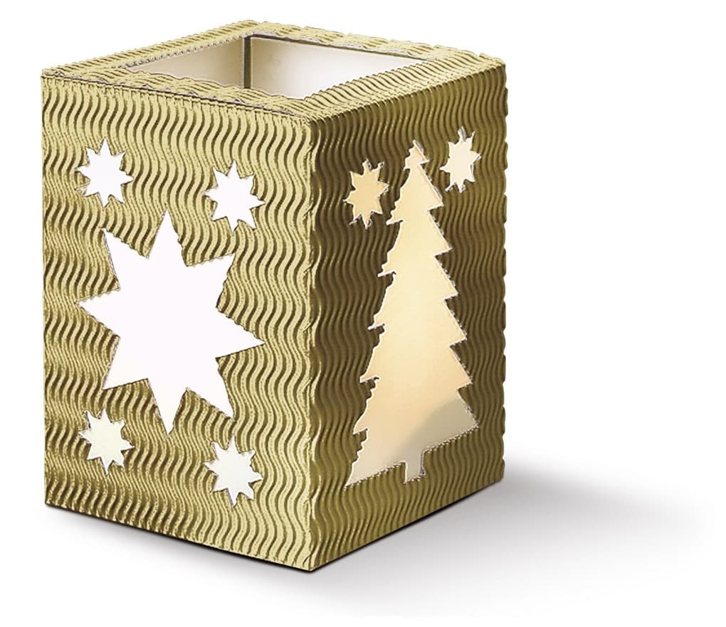 URSUS Laternenzeit Deko-Laternen "Weihnachten", sonnengelb, rubinrot, mittelblau, dunkelgrün, gold und silber, 12er Set