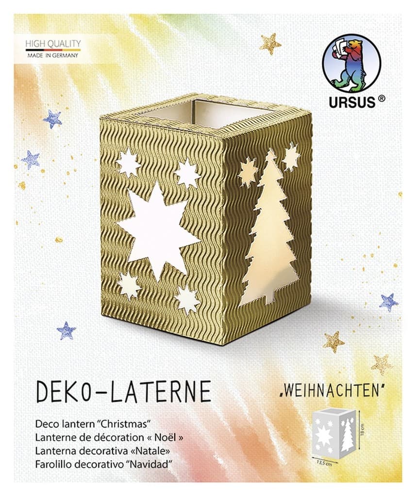 URSUS Laternenzeit Deko-Laterne "Weihnachten", gold