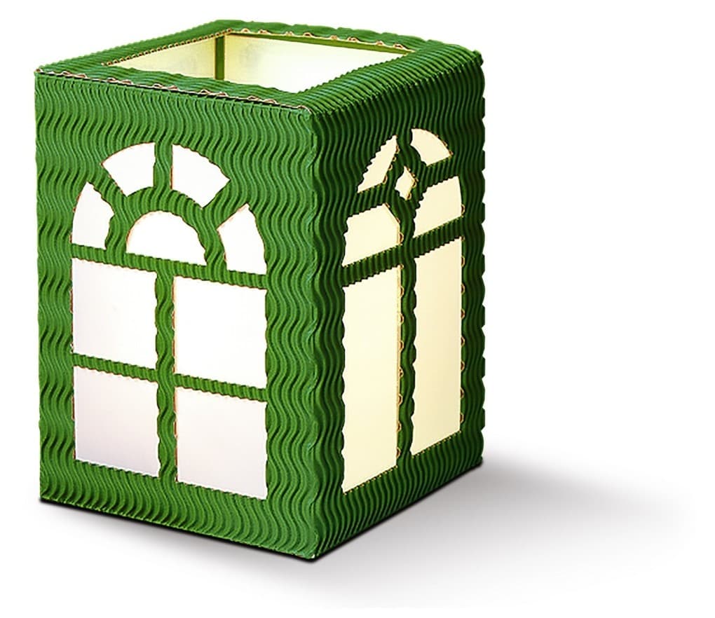 URSUS Laternenzeit Deko--Laternen "Fenster", sonnengelb, rubinrot, mittelblau und dunkelgrün, 12er Set