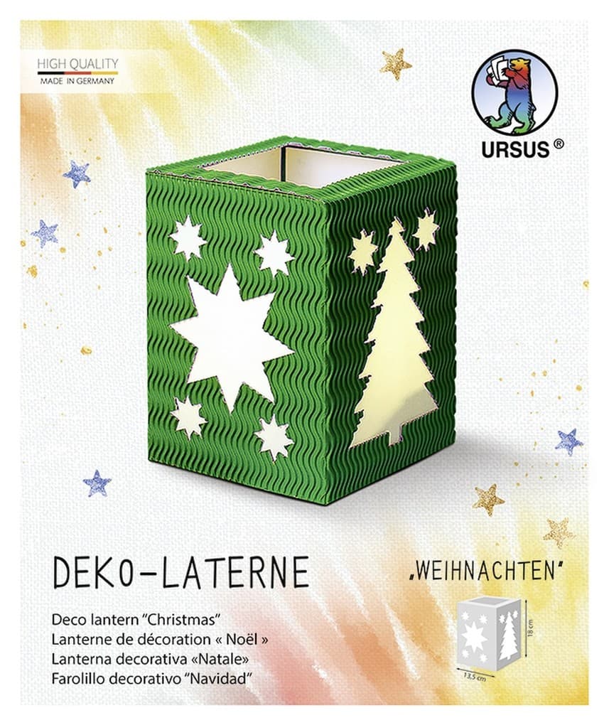 URSUS Laternenzeit Deko-Laterne "Weihnachten", dunkelgrün