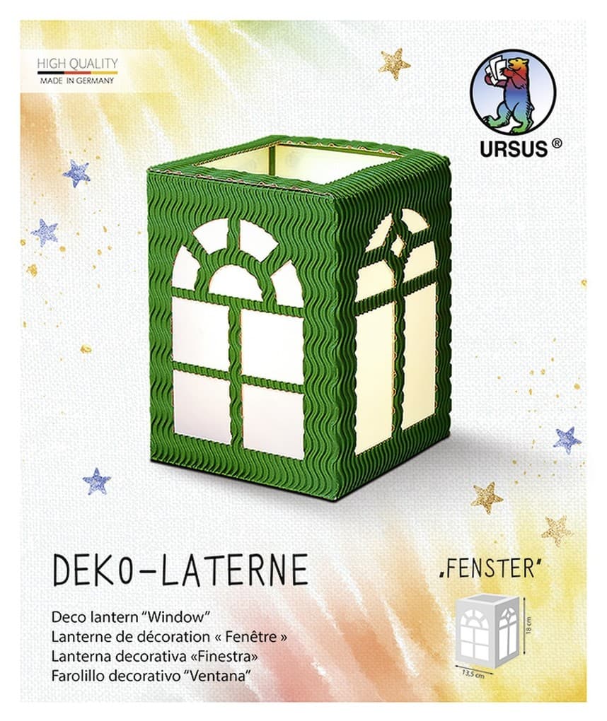 URSUS Laternenzeit Deko-Laterne "Fenster", dunkelgrün