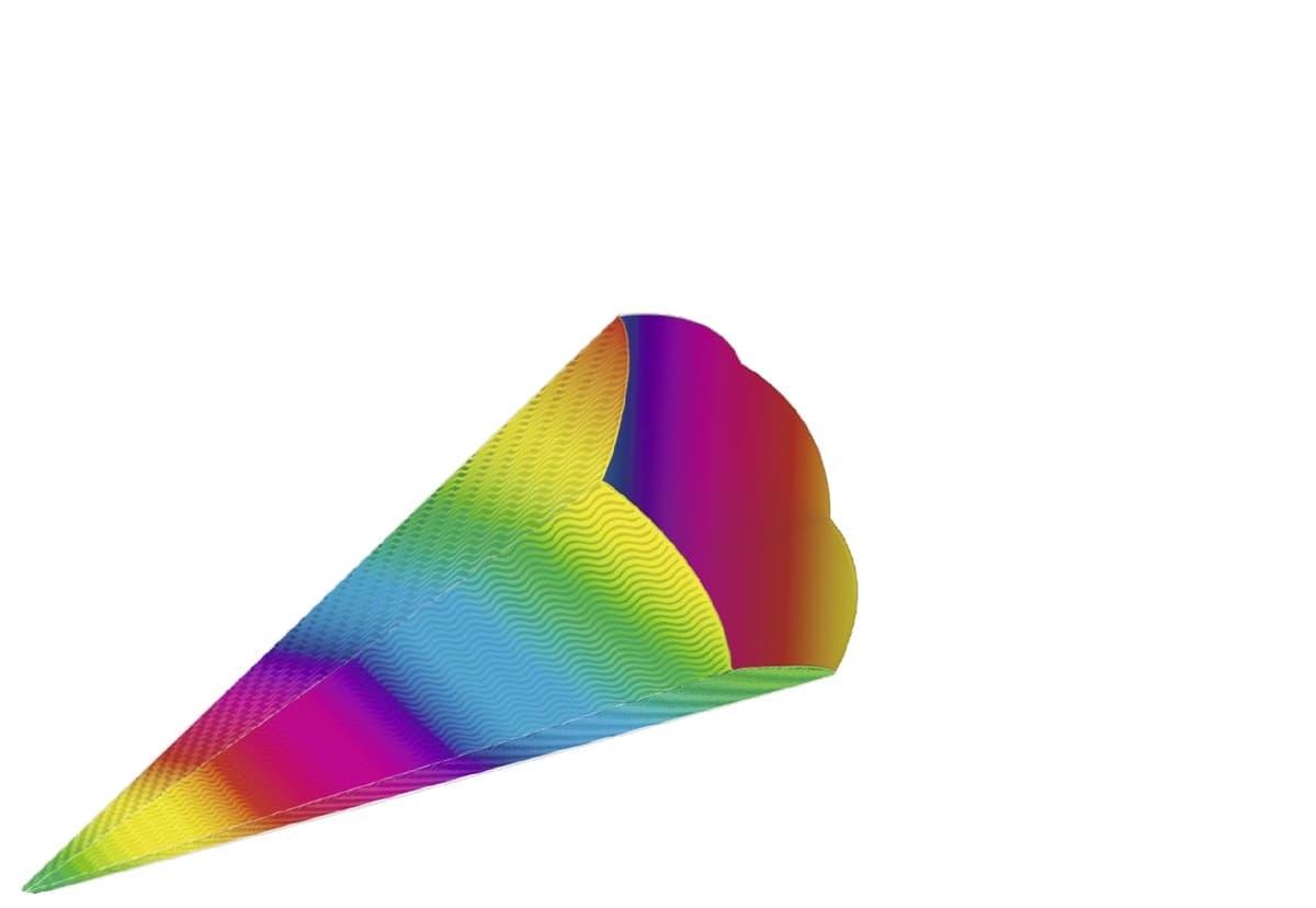 URSUS Schultüten 3D-Schultüten "Regenbogen", Höhe 41 cm, Durchmesser 15 cm, 5er Set
