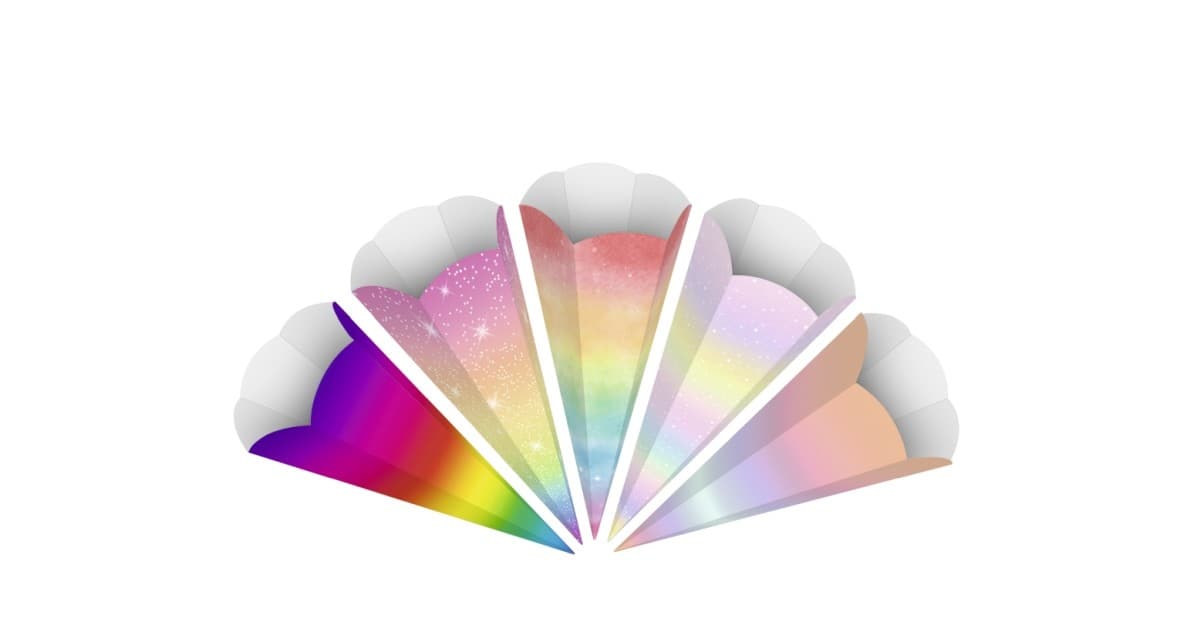 URSUS Schultüten "Regenbogen", 20 cm, 5er Set