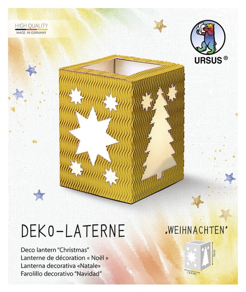 URSUS Laternenzeit Deko-Laterne "Weihnachten", sonnengelb