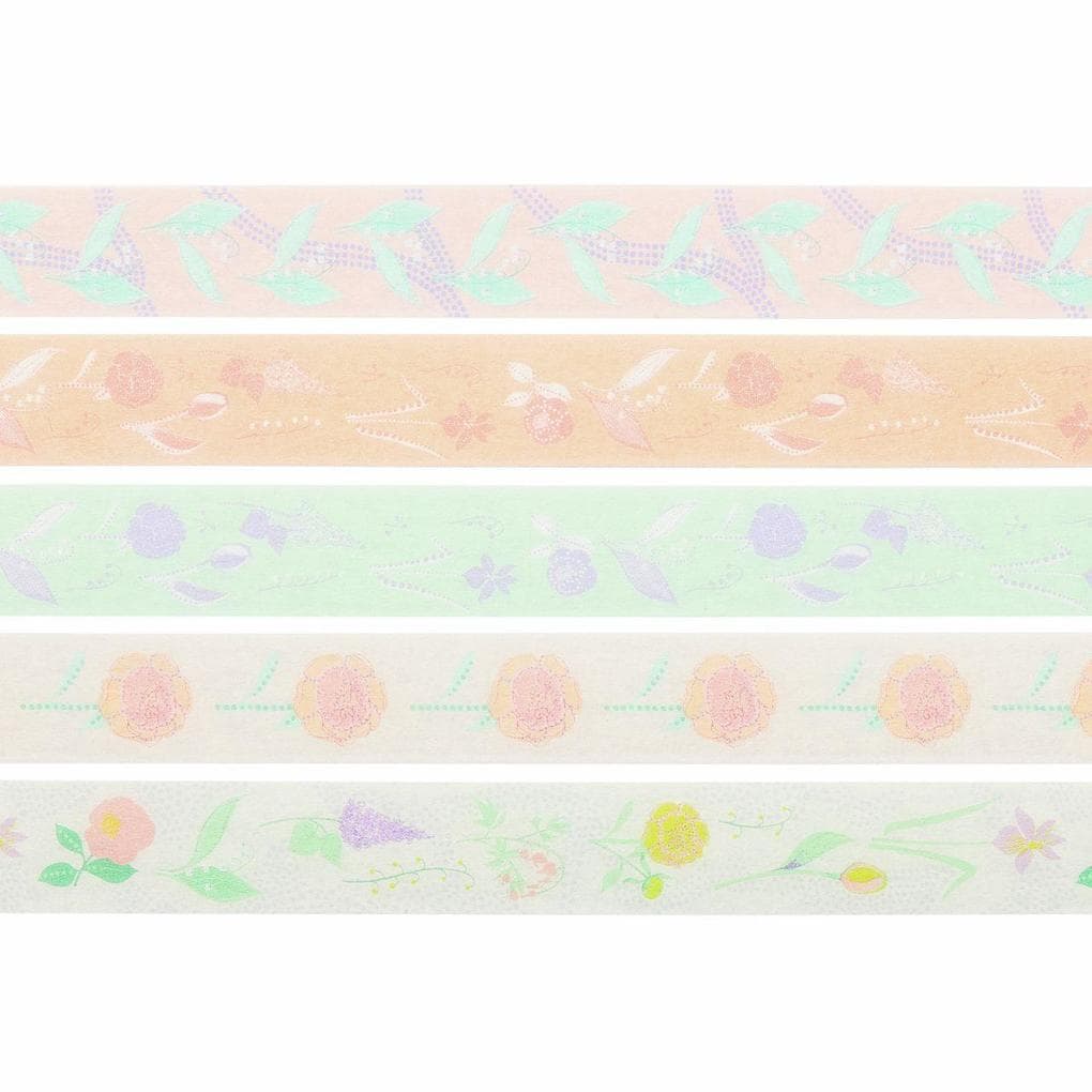 Tape Set Blumen, Pastell FSC MIX, 5 Stk, 1,5 cm x 10 m