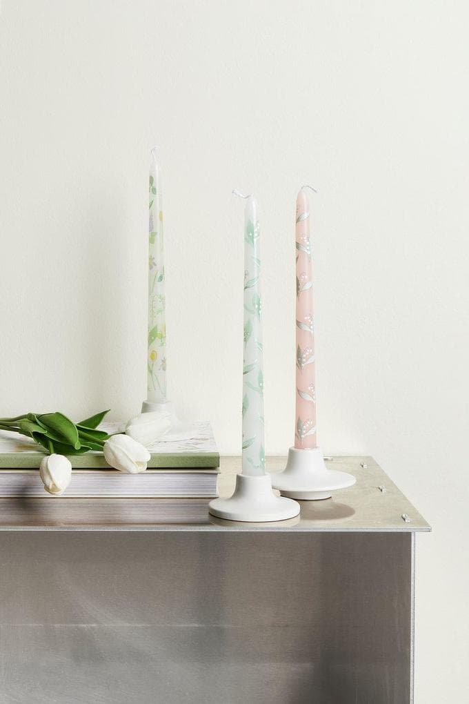 Spitzkerze Maiglöckchen, Weiß, 2,1 x 25cm, 2 Stück, Brenndauer: 6h