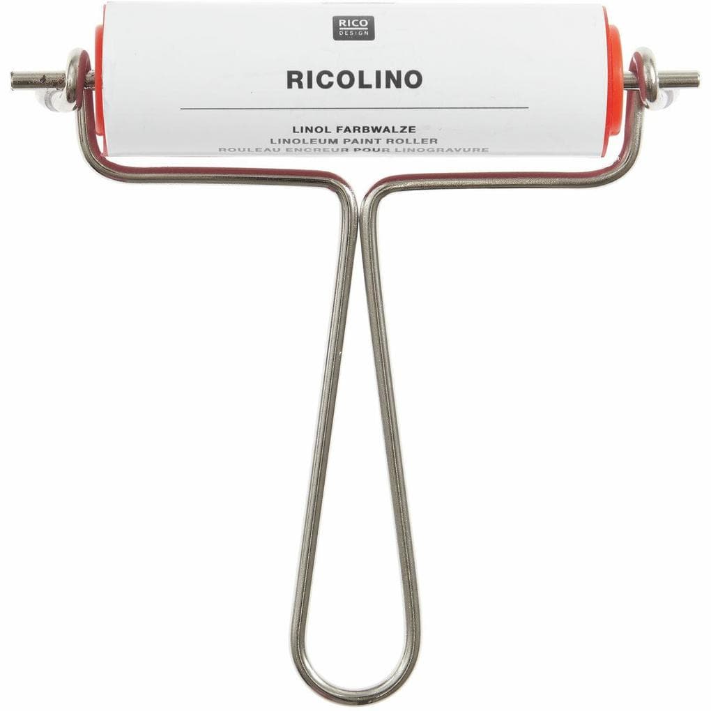 Linol Farbwalze 100mm, 30mm Durchmesser, Metallhandgriff