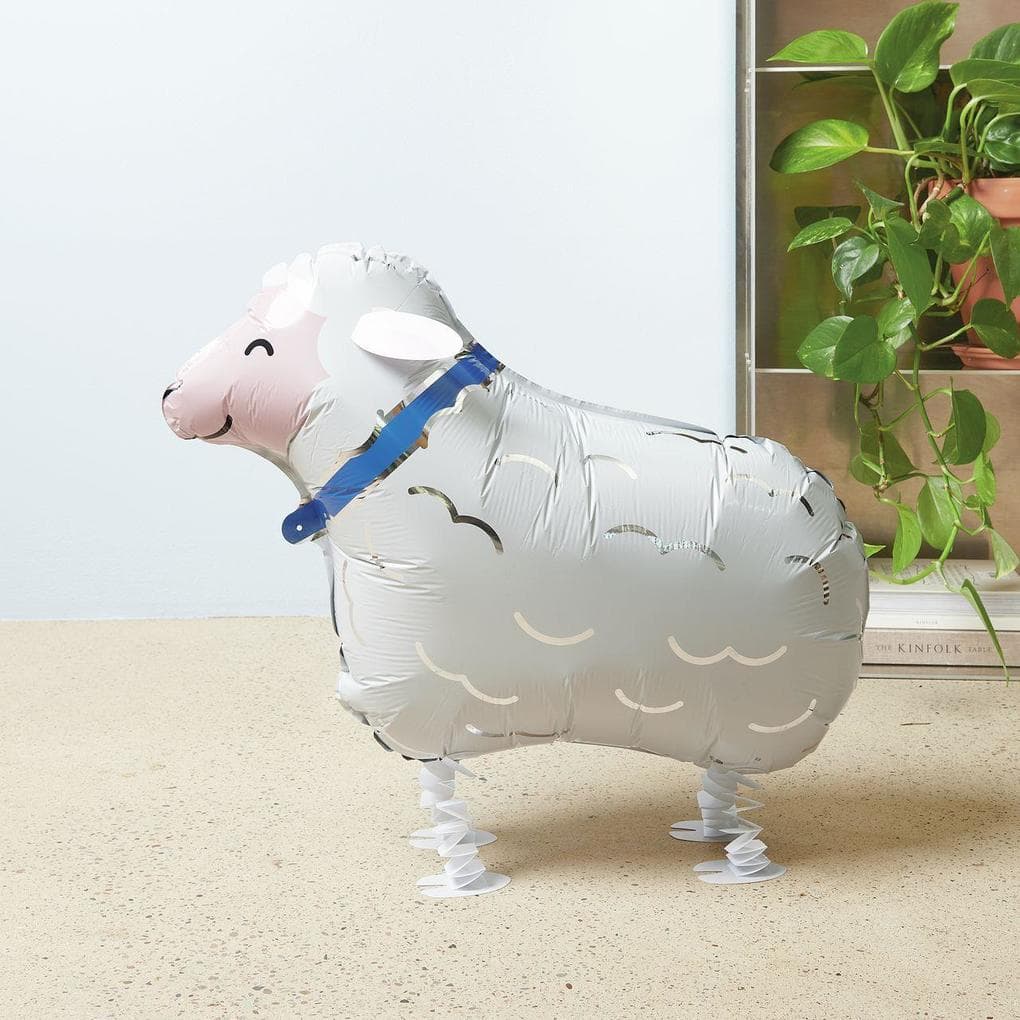 Folienballon Airwalker, Schaf, 1 Ballon + 10-DIY Teile, 55 x 38 x 21 cm